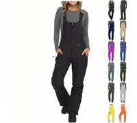 PAIDAXING Pantaloni da sci impermeabili da uomo donna termici con cerniera antivento pantaloni da neve invernali caldi a vita alta bavaglini da sci snowboard salopette per escursioni all'aperto tuta