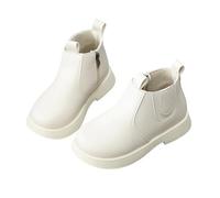 PAIDAXING Stivaletti da principessa autunno inverno da ragazza alla moda suola morbida antiscivolo tacco basso stivaletti con zip laterale casual versatile bambini tinta unita scarpe da esterno