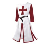 PAIDAXING Tunica medievale da uomo con corsetto diviso, giacca con design incrociato, per Halloween, cavaliere templare, cosplay, gotico rinascimentale, gioco di ruolo, costume vintage medievale, A#2