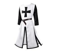 PAIDAXING Tunica medievale da uomo con corsetto diviso, giacca con design incrociato, per Halloween, cavaliere templare, cosplay, gotico rinascimentale, gioco di ruolo, costume vintage medievale, A#2