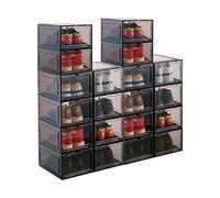 PAIDE P La Box des Sneakers Pack 20uds. Porta Scarpe Trasparenti per Scarpe da Ginnastica. Scatole Porta Scarpe per la Conservazione. Scatole Scarpe. Espositore di Sneakers. (20pcs Black)