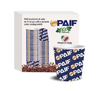 PAIF Bicchierini di Carta Monouso per Caffè - 2000pz - 75ml - Made in Italy Certificato - Alta Qualità - Ecologico e Biodegradabile (BLU)