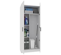 Paige Armadio Armadietto Multiuso A Colonna Con 2 ante e 5 Ripiani Ingresso Camera Da Letto 73 x 180 x 37 cm Colore Bianco