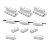 PaiLeWei Organizzatore di cavi, 40 pezzi, fermacavi rotondi, supporto per gestione cavi, scrivania, ufficio e casa (Bianco - A - Small)