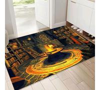 Paillasson Fantasy Tapis de Sol, Adapté pour l'intérieur, The Witcher Torre Antidérapant Lavable en Machine, 80x120cm, pour Chien, Entrée, Porte d'entrée, Couloir, Oro nero