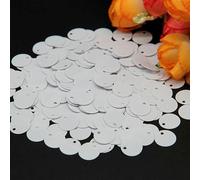 Paillettes 10mm 15mm 20mm 25mm Grandi paillettes piatte con bordo rotondo e foro per decorazioni fai da te per bambini, danza, Lentejuela 20g-Bianco-20mm20g