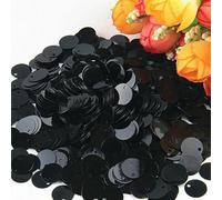 Paillettes 10mm 15mm 20mm 25mm Grandi paillettes piatte con bordo rotondo e foro per decorazioni fai da te per bambini, danza, 20g-nero-25mm20g