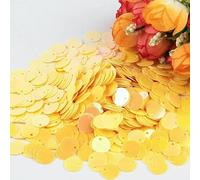 Paillettes 10mm 15mm 20mm 25mm Grandi paillettes piatte con bordo rotondo e foro per decorazioni fai da te per bambini, danza, Lentejuela 20g-AByellow-10mm20g