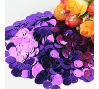 Paillettes 10mm 15mm 20mm 25mm Grandi paillettes piatte con bordo rotondo e foro per decorazioni fai da te per bambini, danza, 20 g - viola scuro - 20 mm 20 g