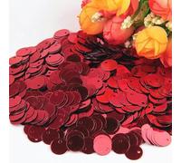 Paillettes 10mm 15mm 20mm 25mm Grandi Paillettes Sciolte con Foro Piatto e Rotondo per Carf Bambini Danza Decorazione Fai da Te 10g-Rosso-20mm 10g