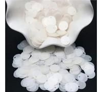 Paillettes 20mm Sciolti Rotondi Grandi Paillettes Argento 2cm Fori Coriandoli Gioielli da Sposa Fai da Te Abbigliamento Accessori Borsa 10g-Bianco Opaco-20mm 10g