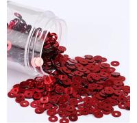 paillettes, 3000 pezzi da 3 mm for cucito, artigianato sposa, cappellini abito, scarpe, accessori fai te fatti a mano(Red)