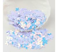 Paillettes a forma di fiore a cinque dita da 10 mm, paillettes da 1 cm in PVC, glitter sciolti, fai da te, artigianato per matrimoni, casa, scrapbooking, accessori - bianco blu or
