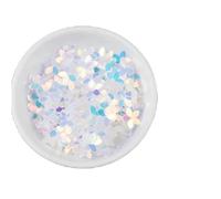 Paillettes a forma di fiore a forma di cinque dita, diametro 10 mm, paillettes scintillanti sciolte, peso 10 grammi for decorazione(Clear Blue)
