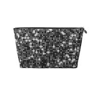 Paillettes argento nero scintillante modello elegante, Borsa da toilette Borsa per trucco Borsa per cosmetici Borsa da toilette da viaggio portatile