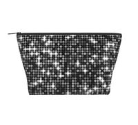 Paillettes argento nero scintillante modello elegante, Borsa da toilette Borsa per trucco Borsa per cosmetici Borsa da toilette da viaggio portatile