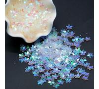 Paillettes bianche opache da 10 mm, con cinque dita, a forma di fiore, per cucito, artigianato, abbigliamento da donna, accessori, 10 g/lotto, trasparenti AB, 10 grammi