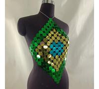 Paillettes Crop Top Halter Bra Top per Dance Party Tribal Belly Dance Summer