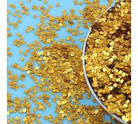 Paillettes da 5 mm, nuove, trasparenti, a forma di stella a cinque punte, sfuse/artigianato/decorazione abbigliamento/accessori fai da te, paillettes 10 g-oro-50 g