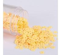 paillettes da cucito, rotonde piatte in PVC 4 mm, for la fabbrica artigianale - JG Milk (Colore: Milk) AB(Solid Gold Yellow)