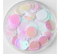 paillettes di plastica, artigianato fai da te, Paillettes piatte rotonde in plastica multicolore da 10-30 mm for cucito, artigianato for matrimoni, fai da te(ABwhite,25mm 10g 60pcs)
