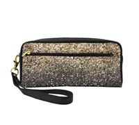 Paillettes dorate scintillanti, Borsa per il trucco Borsa per cosmetici Borsa da viaggio portatile da toilette Astuccio in pelle per donne e ragazze