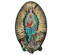 Paillettes d'oro Beata Vergine Maria Dea Ricamo Toppe per Abbigliamento Strisce FAI DA TE Applique Giacca Moto cucire sul Distintivo