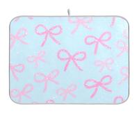 Paillettes finte glitterate fiocco blu riutilizzabile tappetino per asciugare piatto 18 x 24 rettangolare grande lavastoviglie asciugatura opaco decorativo per la casa essenziale