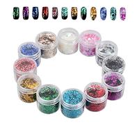 Paillettes glitterate per il viso in 12 colori, glitter grossi con paillettes glitterate, glitter per carnevale viso per il trucco, set in polvere glitterata per unghie, ombretto, fai da te