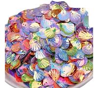 Paillettes In Plastica 18 * 20mm a forma di conchiglia in PVC con paillettes sfuse fai da te for abbigliamento, forniture for cucire, calzature, decorazioni for feste(Mixed color,10g)