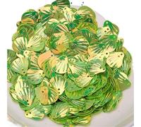 Paillettes In Plastica 18 * 20mm a forma di conchiglia in PVC con paillettes sfuse fai da te for abbigliamento, forniture for cucire, calzature, decorazioni for feste(Green,10g)