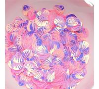 Paillettes In Plastica 18 * 20mm a forma di conchiglia in PVC con paillettes sfuse fai da te for abbigliamento, forniture for cucire, calzature, decorazioni for feste(Pink,10g)