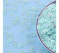 Paillettes in PVC con impronte di cane e gatto, decorazioni per vestiti, cucito, artigianato, accessori fai da te - azzurro - 7 mm, 50 g