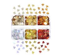 Paillettes metallizzate in acero foglia autunnale per arte colore autunno arte 6 griglie foglie d'acero adesivi