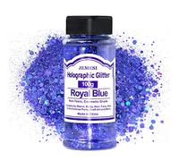Paillettes Olografiche Glitter Grosso, JEMESI 100g Blu reale Olografiche Chunky Paillettes Glitter Unghie per Viso, Corpo, Occhi, Capelli, Unghie e Arte Fai da te