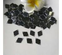 Paillettes Paillettes 16mm Nuovo Rombo Doppio Foro Paillettes Sciolti Paillettes per Carfs Bambini Danza Decorazione Fai da Te 10g/20g/50g-argento-16mm 50g