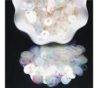Paillettes per artigianato e cucito, paillettes argento grandi 10 mm 20 mm 30 mm foro grande paillettes piatte rotonde sciolte gioielli fai da te cucito artigianato da sposa accessori per