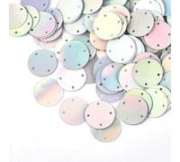 Paillettes per cucire, 4 fori argento s Crafts 50 g piatto grande rotondo indumento borsa accessori fai da te oro nero fiocchi 20/25/35 mm(F 20mm)