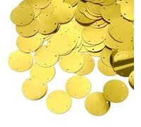Paillettes per cucire, 50 g/sacchetto 4 fori argento s for artigianato piatto grande rotondo abbigliamento/borsa accessori fai da te fiocchi 15/20/25/35 mm(Deep gold 25MM)