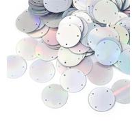 Paillettes per cucito artigianale, 50 g / borsa a 4 fori paillettes argentate per artigianato paillettes rotonde piatte grandi vestiti / accessori per borse fai da te petali 15/20/25/35 mm (Phantom 25