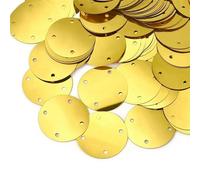 Paillettes per cucito artigianale, 50 g / borsa a 4 fori paillettes argentate per artigianato paillettes rotonde piatte grandi vestiti / accessori per borse fai da te petali 15/20/25/35 mm (oro