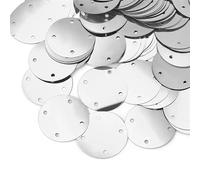 Paillettes per cucito artigianale, 50 g / borsa a 4 fori paillettes argentate per artigianato paillettes rotonde piatte grandi vestiti / accessori per borse petali fai da te 15/20/25/35 mm (argento 35