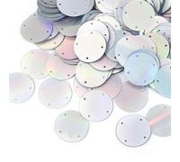 Paillettes per cucito artigianale, 50 g / borsa a 4 fori paillettes argentate per artigianato paillettes rotonde piatte grandi vestiti / accessori per borse fai da te petali 15/20/25/35 mm (Phantom 25