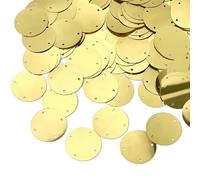 Paillettes per cucito artigianale, 50 g / borsa a 4 fori paillettes argentate per artigianato piatte grandi paillettes rotonde abbigliamento / accessori per borse fai da te petali 15/20/25/35 mm (oro