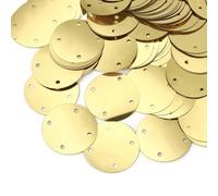 Paillettes per cucito artigianale, 50 g / borsa grandi paillettes rotonde 4 fori oro argento paillettes sciolte vestiti fai da te borsa ciondolo accessori artigianali 20/25/35 mm (giallo 35 mm)