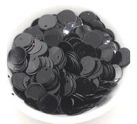 Paillettes per Il Cucito Artigianale, 10g 10mm Paillettes Grandi Piatte Rotonde Foro Sciolto s Fai da Te Danza Decorazione Matrimonio Artigianato Fatto a Mano Lentejuelas Accessori(Black)