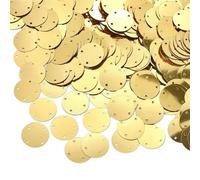 Paillettes per il cucito artigianale, 4 fori paillettes dorate e argentate for artigianato paillettes rotonde grandi piatte for indumenti/borse accessori fiocchi fai da te 20 mm/25 mm/35 mm(Gold,35mm)