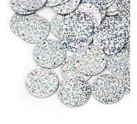Paillettes per Il Cucito Artigianale, 50g/Sacchetto 4 Fori Paillettes Argento for Artigianato Piatto Grande Rotondo Paillettes Indumento/Accessori for Borse Fai da Te Fiocchi 15/20/25/35mm(35MM)