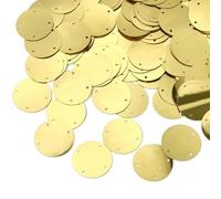 Paillettes per il fai da te e il cucito, 50 g / sacchetto Grandi paillettes rotonde 4 fori fiocchi di nastro dorato paillettes sciolte abbigliamento fai da te borsa ciondolo accessori artigianali 20
