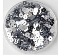 Paillettes per il fai da te, Paillettes for Creare E Cucire 3-6mm Multicolor 10g(Silver,5mm 1000pcs 10g)